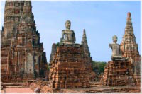 Buddha-Figuren vor dem zentralen Prang
